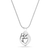 925 Sterling Silver Mother and Child Necklace Pendant with Cable Chain for Women