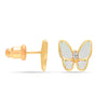 925 Sterling Silver Rose Gold-Plated Mother of Pearl Marquise CZ Butterfly Stud Earring for Teen Women