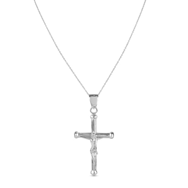 925 Sterling Silver Jesus Christ Crucifix Pendant Necklace with Chain for Men