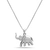925 Sterling Silver 0.02 Carat Diamond Elephant Pendant Necklace for Women