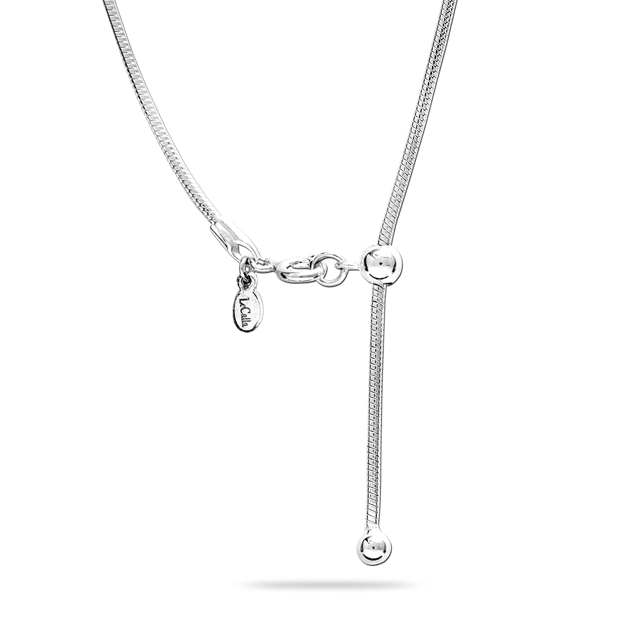 925 Sterling Silver Italian Adjustable Snake Chain Necklace for Women 61 CM