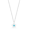 925 Sterling Silver Genuine Sky Blue Topaz Flower Pendant Necklace for Women Teen 18 Inches