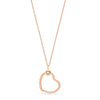 925 Sterling Silver Rose Gold-Plated Texture Heart Charm Pendant Necklace for Women Teen