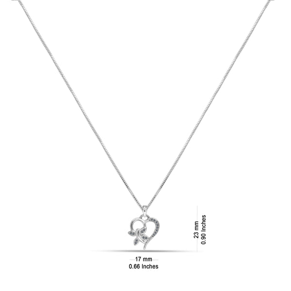 925 Sterling Silver CZ Heart Necklace for Girls and Women