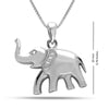 925 Sterling Silver 0.02 Carat Diamond Elephant Pendant Necklace for Women