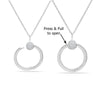 925 Sterling Silver Cubic Zirconia Texture O Charm Pendant Necklace for Women Teen