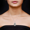 925 Sterling Silver Mother and Child Necklace Pendant with Cable Chain for Women