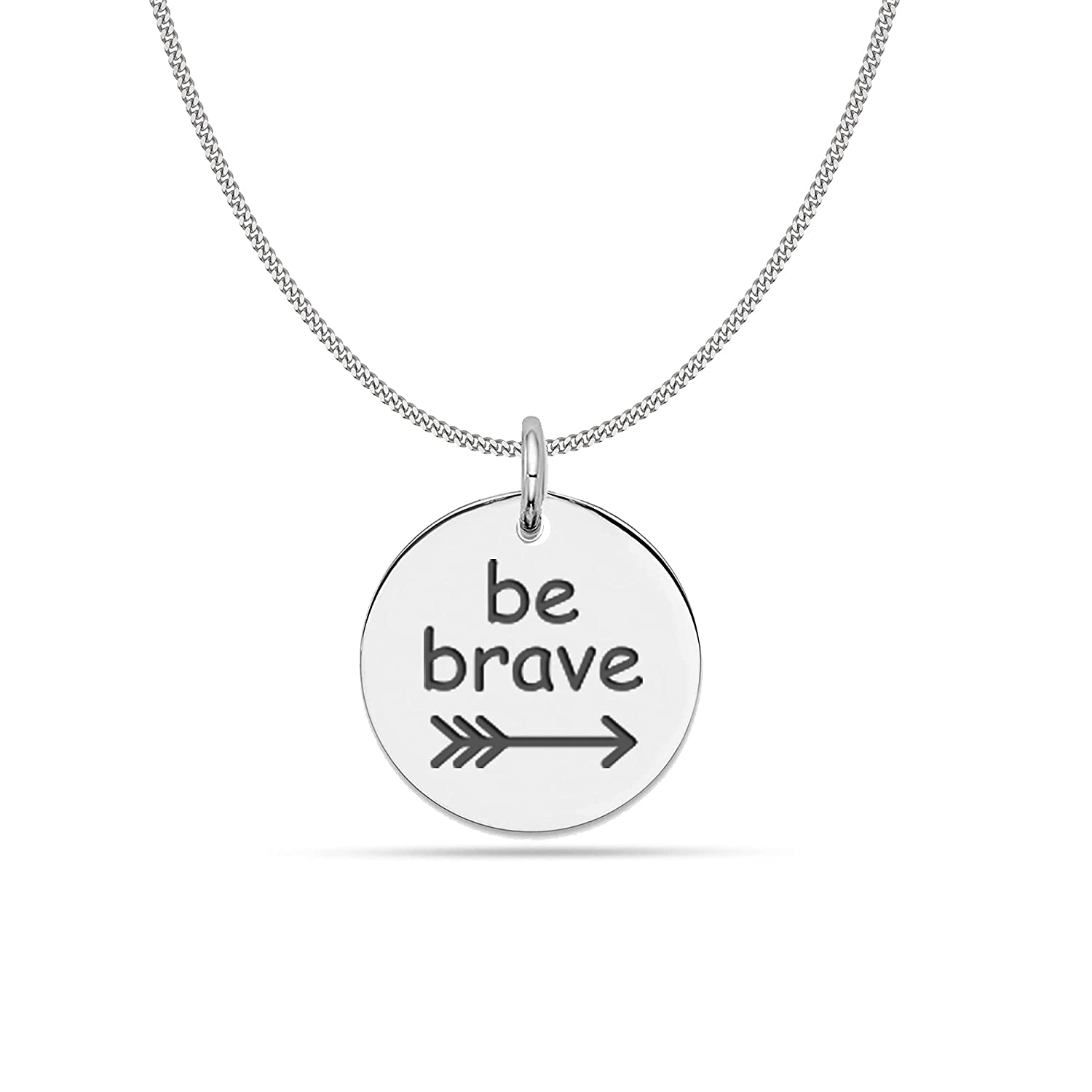 925 Sterling Silver Be Brave Charm Necklace for Teen Women