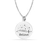 925 Sterling Silver Believe Inspirational Necklace for Women Teen