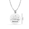 925 Sterling Silver Believe Inspirational Necklace for Women Teen