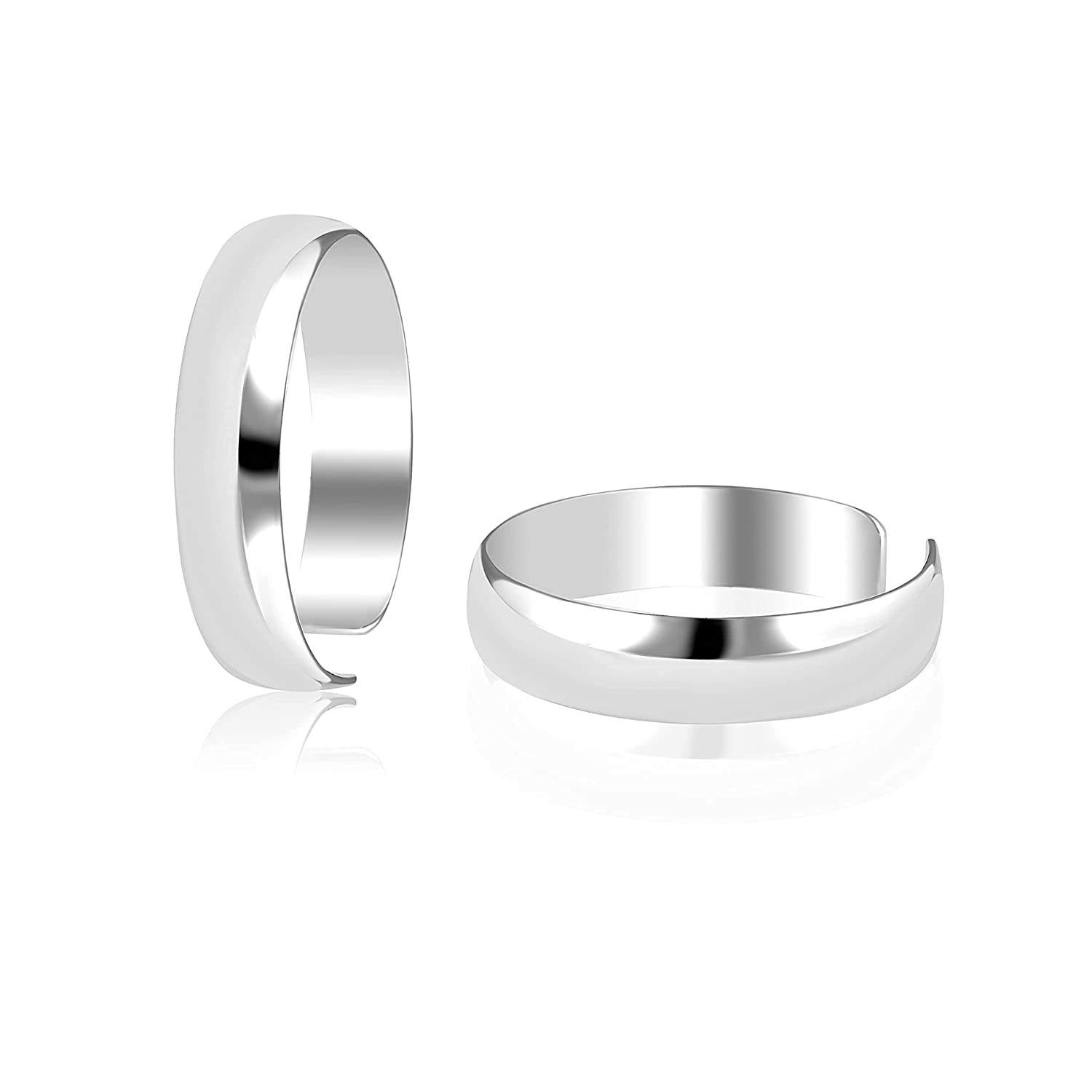 925 Sterling Silver Classic Band Toerings for Women