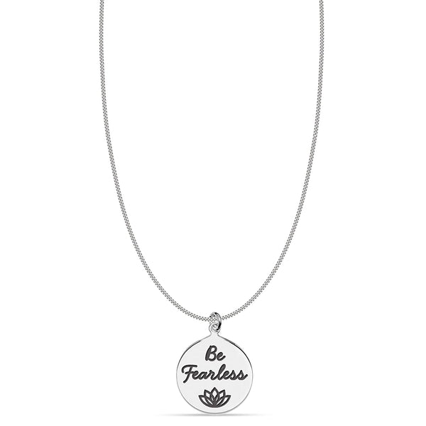 925 Sterling Silver Be Fearless Necklace for Women Teen