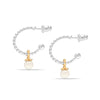 925 Sterling Silver Gold-Plated Pearl Hypoallergenic Pearl Hoop Earring for Women