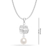 925 Sterling Silver Pearl Love Knot Pendant Necklace for Women and Girls