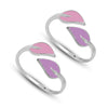 925 Sterling Silver Leaf Design Toe Rings for Women