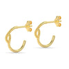 925 Sterling Silver 18K Gold Plated Small Reel Twine Hoops Earring for Women Teen