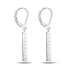 LeCalla Signature 925 Sterling Silver Personalized Customized Engraved Tag Drop Dangle Earrings for Women Teen 