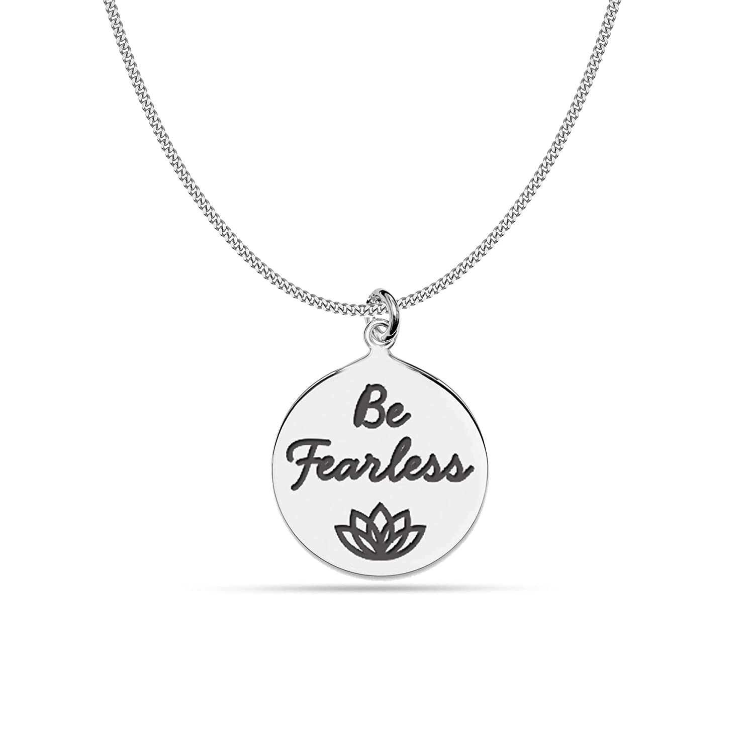 925 Sterling Silver Be Fearless Necklace for Women Teen