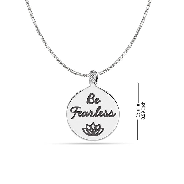 925 Sterling Silver Be Fearless Necklace for Women Teen