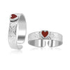 925 Sterling Silver Enamel Heart Band Toerings for Women