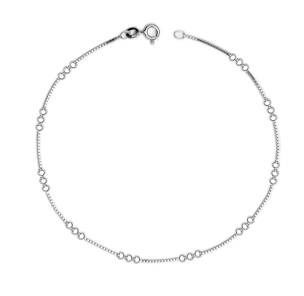 925 Sterling Silver Venetian Chain Anklets for Women Teen 1PC