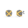 925 Sterling Silver Two-Tone Caviar Beaded Love Knot Stud Earring for Women Teen