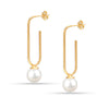 925 Sterling Silver Gold-Plated Pearl Drop Dangle Earring for Women