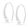 925 Sterling Silver Ball Bead Freshwater Pearl Dangling Earring for Women and Teen