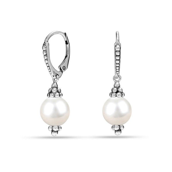 925 Sterling Silver Drop Dangle Cavier Pearl Earring for Teen and Women