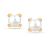925 Sterling Silver Gold-Plated Simulated Pearl Stud Earring for Women and Teen