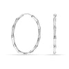 925 Sterling Silver Italian Bamboo Hoop Earring for Women Teen