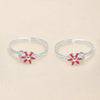 925 Sterling Silver Women's Designer Floral Enamel Toerings