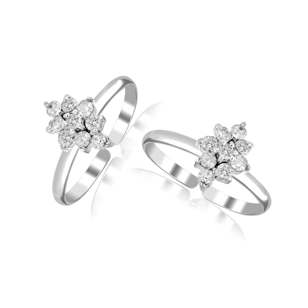 925 Sterling Silver Designer Cz Toerings for Women