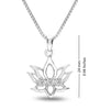 925 Sterling Silver 0.02 Carat Diamond Lotus Pendant Necklaces for Teen Women