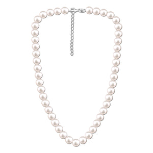 925 Sterling Silver Pearl Necklace for Women 18 Inches With Chain