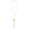 925 Sterling Silver Gold-Plated Peridot Natural Birthstone Necklace for Women