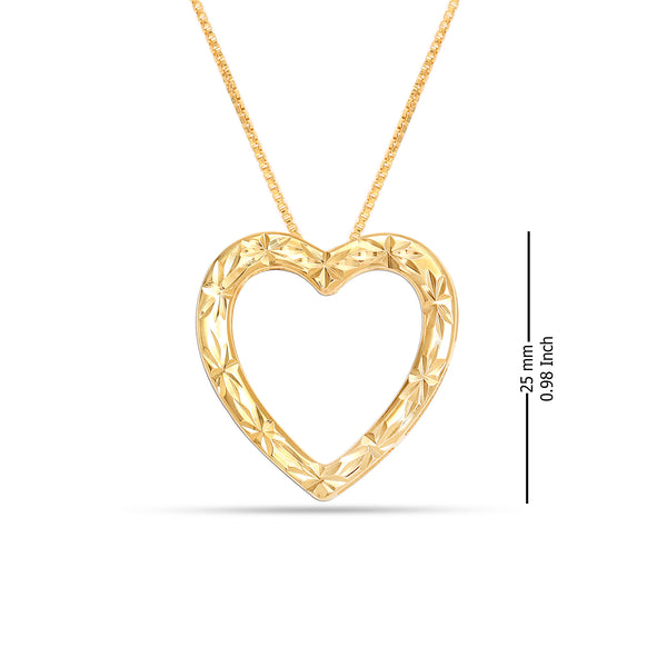 925 Sterling Silver 18K Gold-Plated Diamond-Cut Heart Reversible Necklace for Women Teen