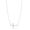 925 Sterling Silver Sideways Cross Pendant Necklace for Women Teen 18 Inches