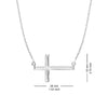 925 Sterling Silver Sideways Cross Pendant Necklace for Women Teen 18 Inches