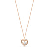 925 Sterling Silver Rose Gold-Plated I Love You Always and Forever CZ Heart Pendant Necklace for Teen Women