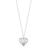 925 Sterling Silver Filigree Heart Pendant Necklace for Women Teen