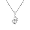 925 Sterling Silver Dual Love Heart Pendant Necklace for Teen Women