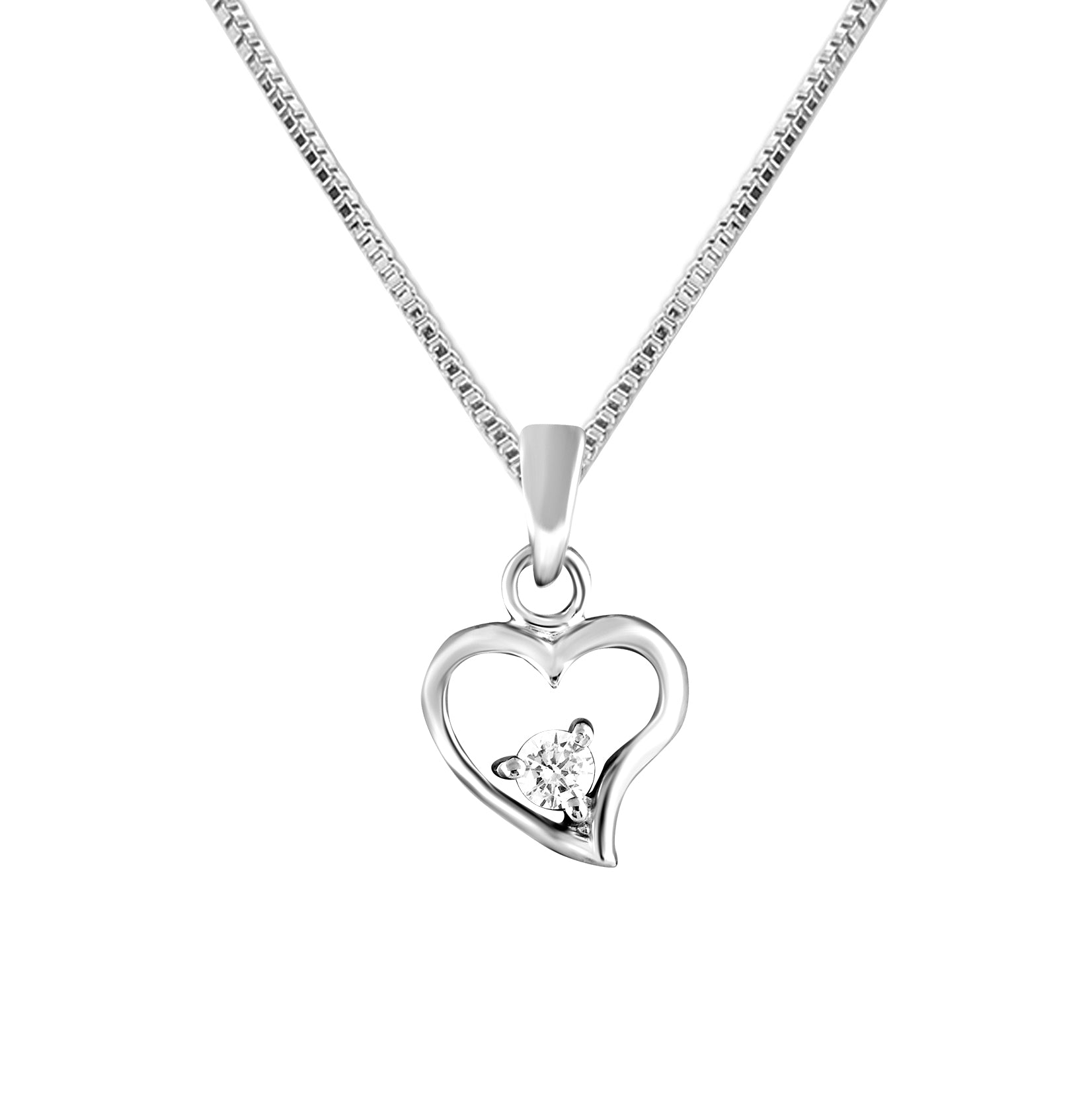 925 Sterling Silver Twisted Heart Pendant Necklace for Teen Women