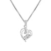 925 Sterling Silver Stylish Heart Pendant Necklace for Teen Women