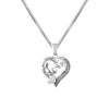 925 Sterling Silver LOVE in Heart Pendant Necklace for Teen Women