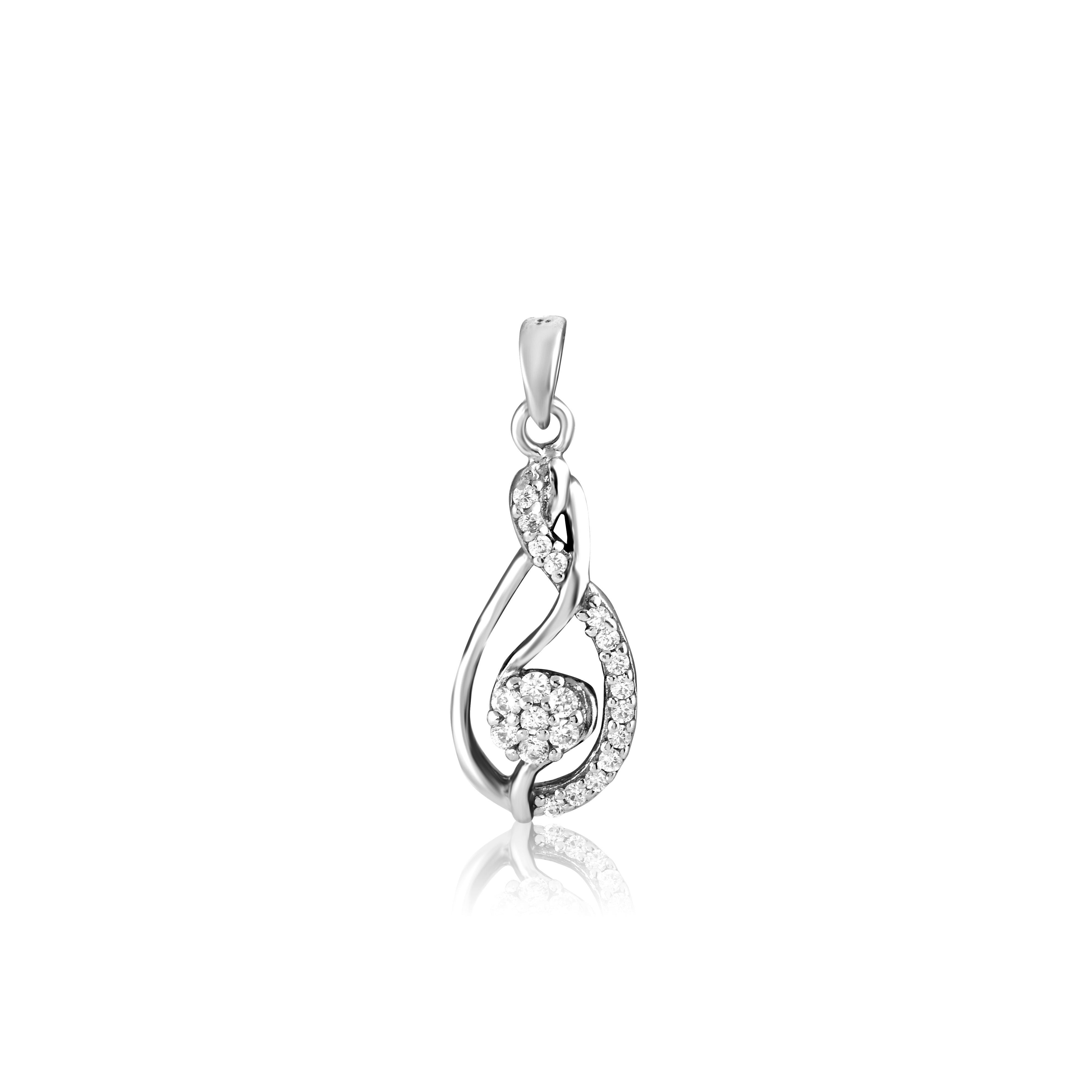 925 Sterling Silver Fancy Flower Locket Design Zircon Studded Pendant Necklace for Women and Girls