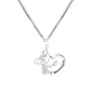 925 Sterling Silver CZ Teddy Bear Pendant Necklace for Teen Women