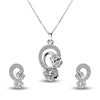 925 Sterling Silver Jewellery Floral Studded Necklace Set for Women