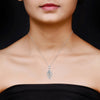 925 Sterling Silver Leaf Studded Necklace for Women