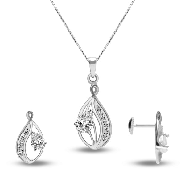 925 Sterling Silver Studded Necklace Set for Women